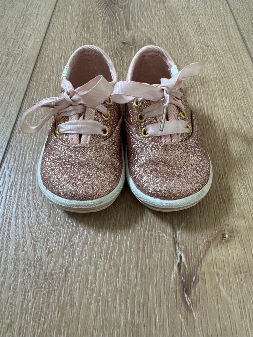 Glitter Lace-Up Kids Sneakers in Rose Pink